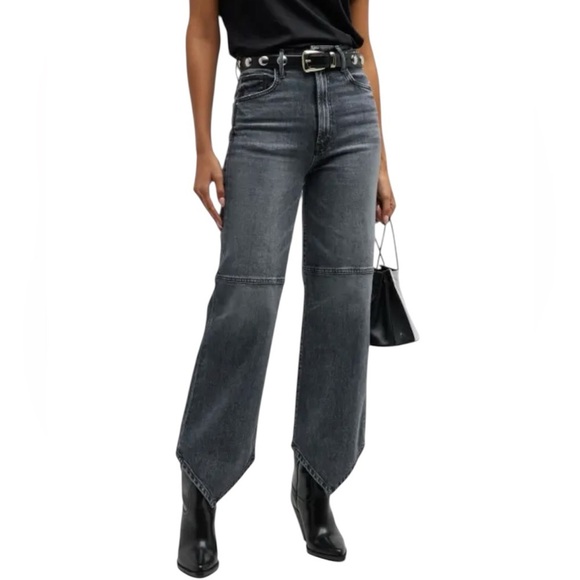 MOTHER Superior | Dagger Flood High-Waist Denim Jeans Midnights W/ Molly Size 27 - Picture 1 of 11